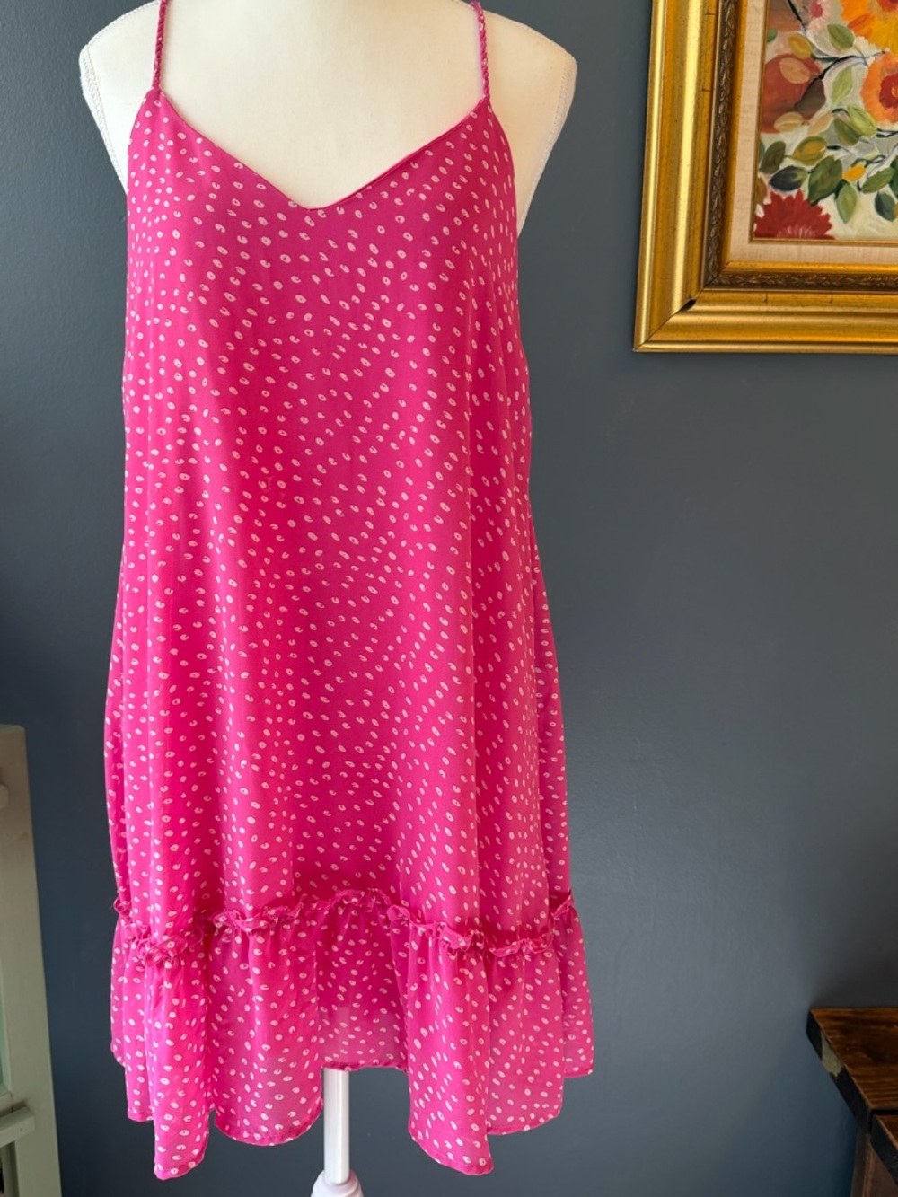 New In Pink Spotted Slip Dress